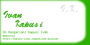 ivan kapusi business card
